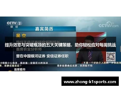提升效率与突破瓶颈的五大关键策略,助你轻松应对每周挑战 提升效率与突破瓶颈的五大关键策略,助你轻松应对每周挑战
